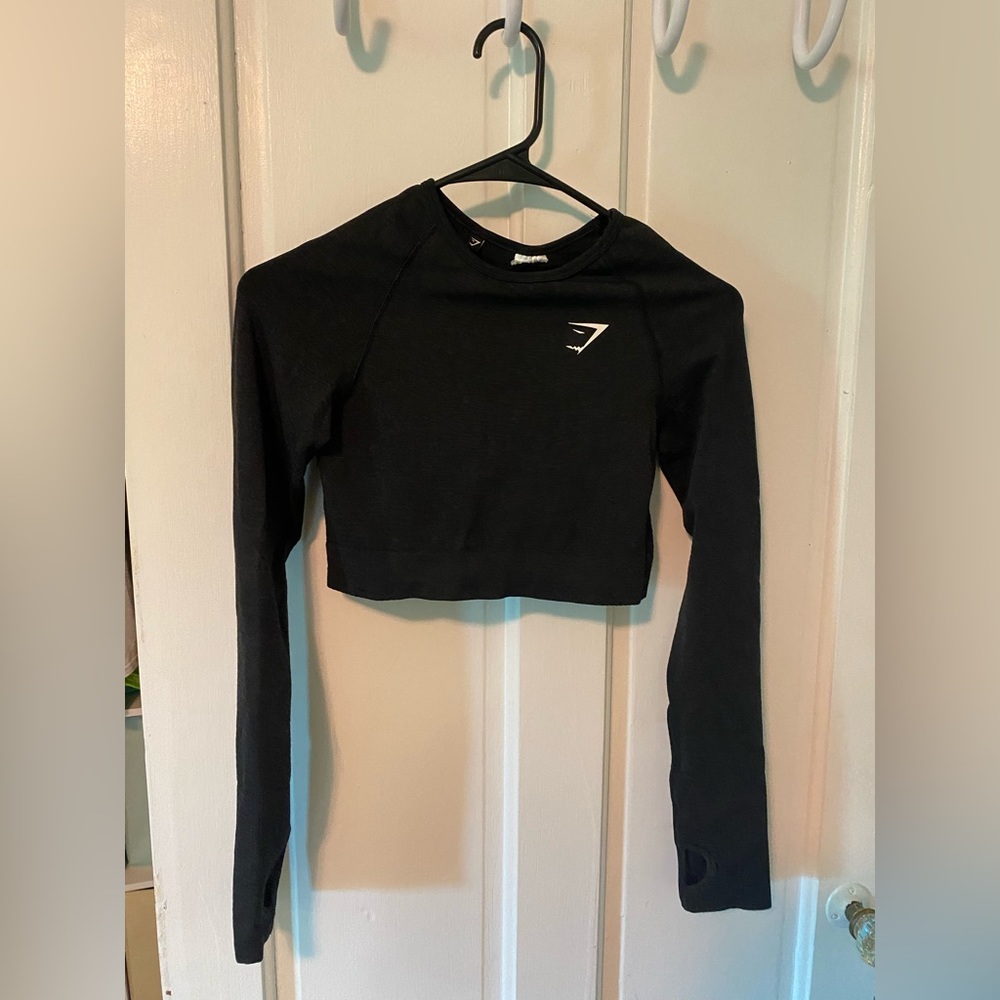 Gymshark cropped long sleeve workout top